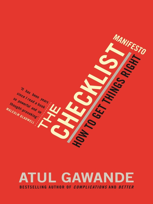 Title details for The Checklist Manifesto by Atul Gawande - Available